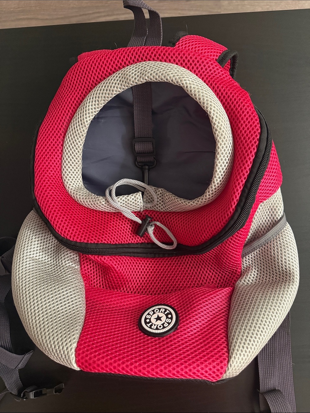 Sporto Pink and Gray Mesh Pet Carrier Backpack